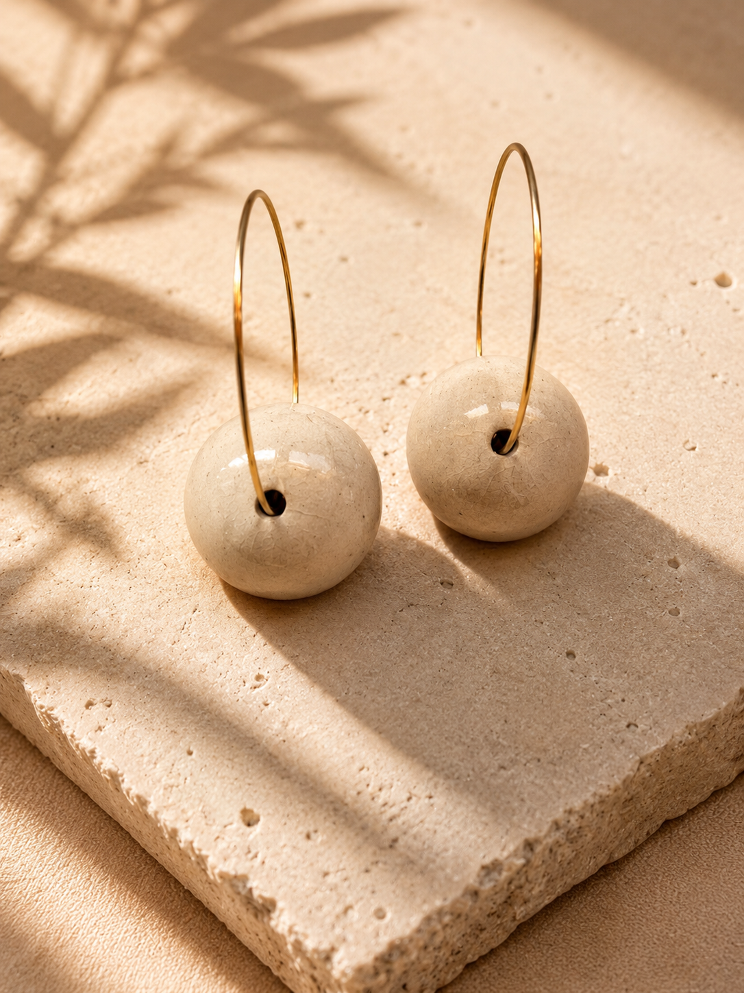 Pendientes cerámicos semiesfera