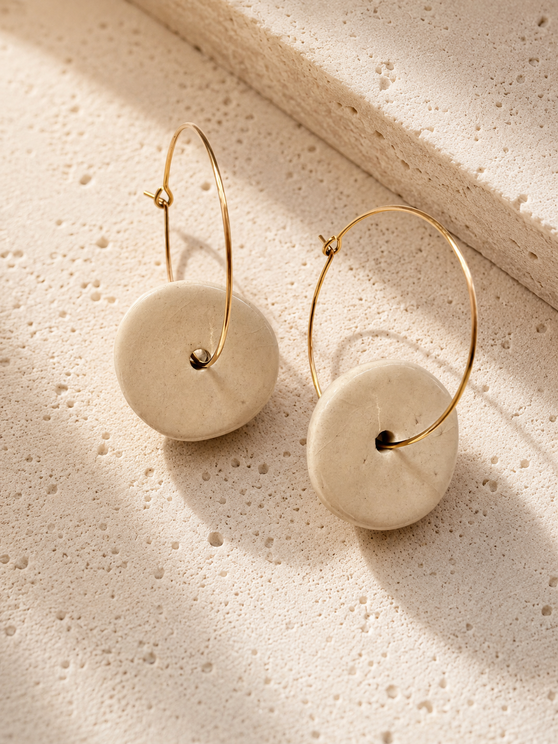 Pendientes cerámicos semiesfera
